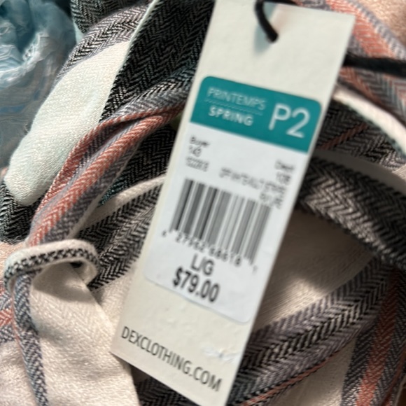 Off White-Multi stripe spring dress from Dex. Size is US Large - Picture 3 of 3